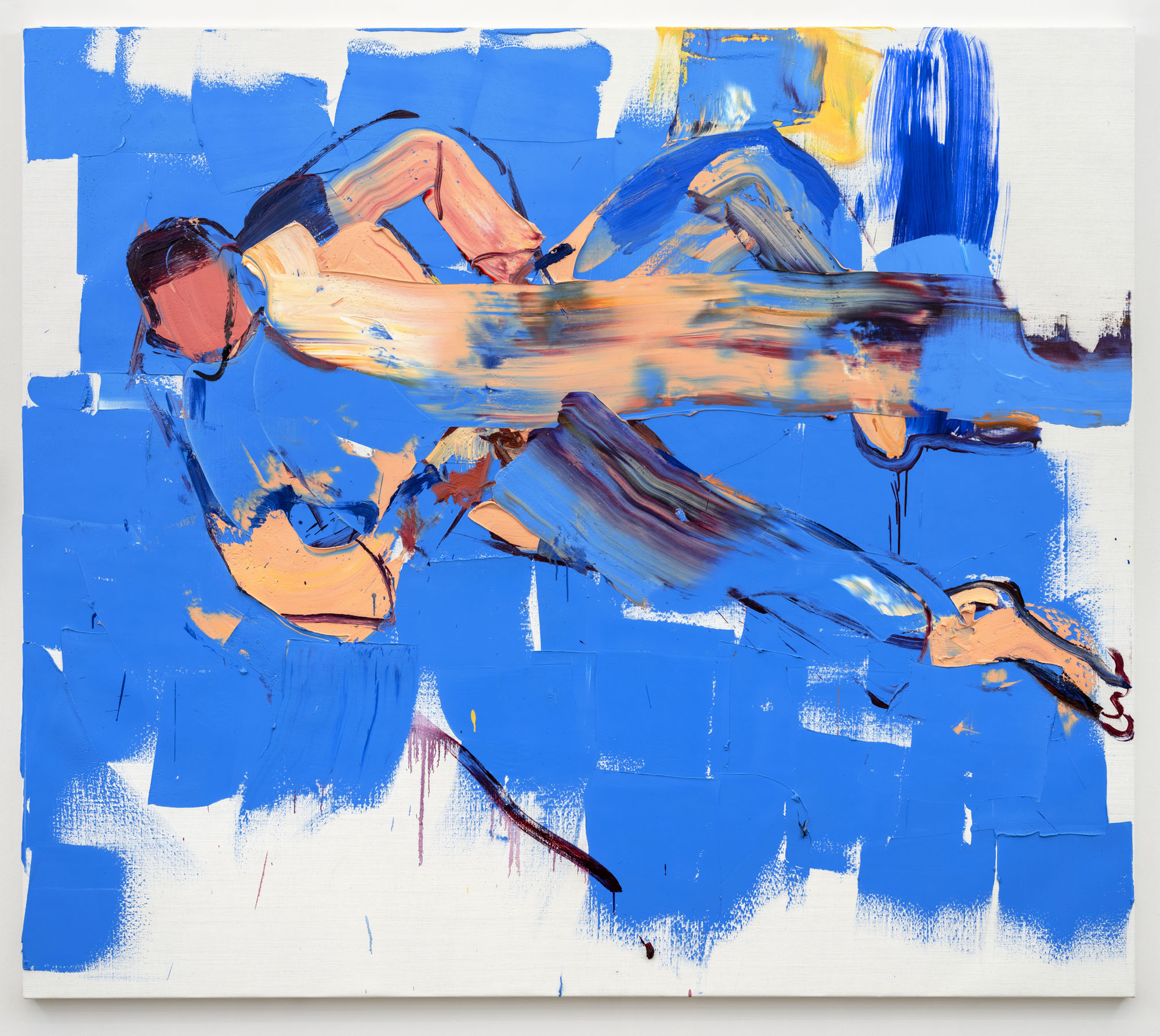 Floating through Blue, 230x200 cm, Oil on canvas, 2024