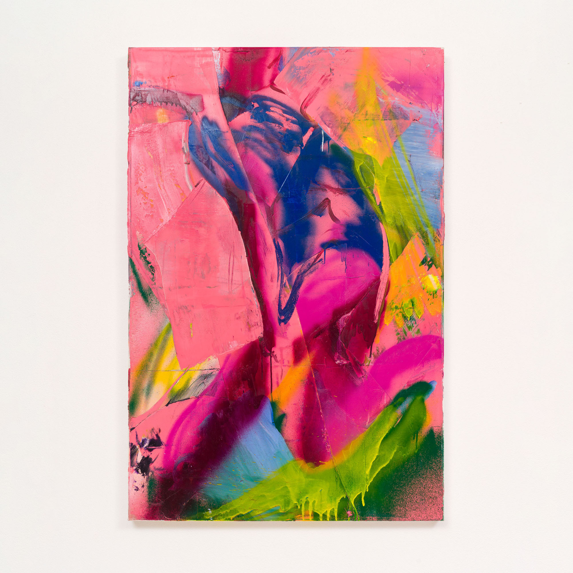 Persona Free in Her Capsule, 150x100 cm, Oil and acryl spray on canvas, 2021