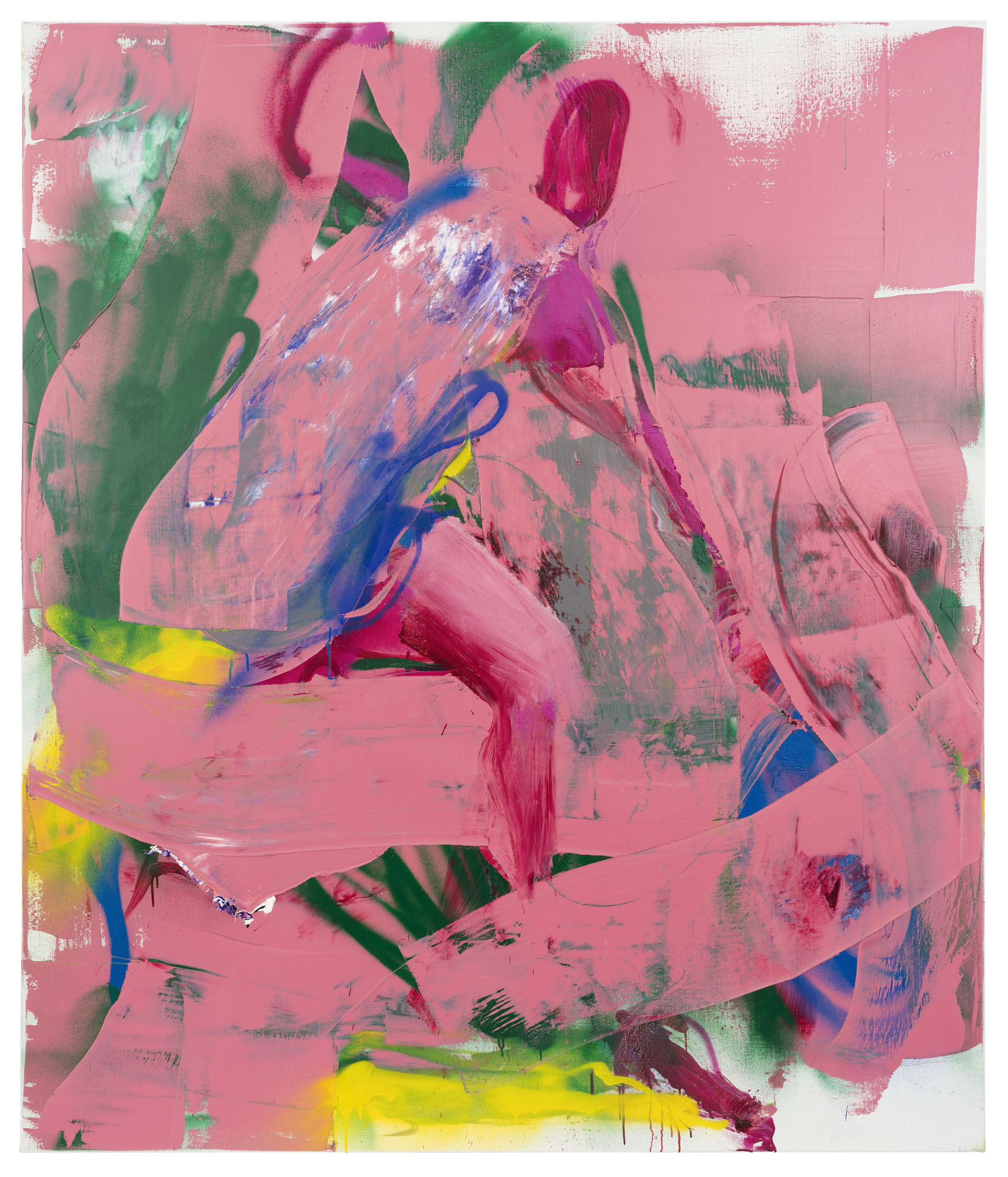 Meet Up V, 200x170 cm, charcoal and oil on paper, 2019