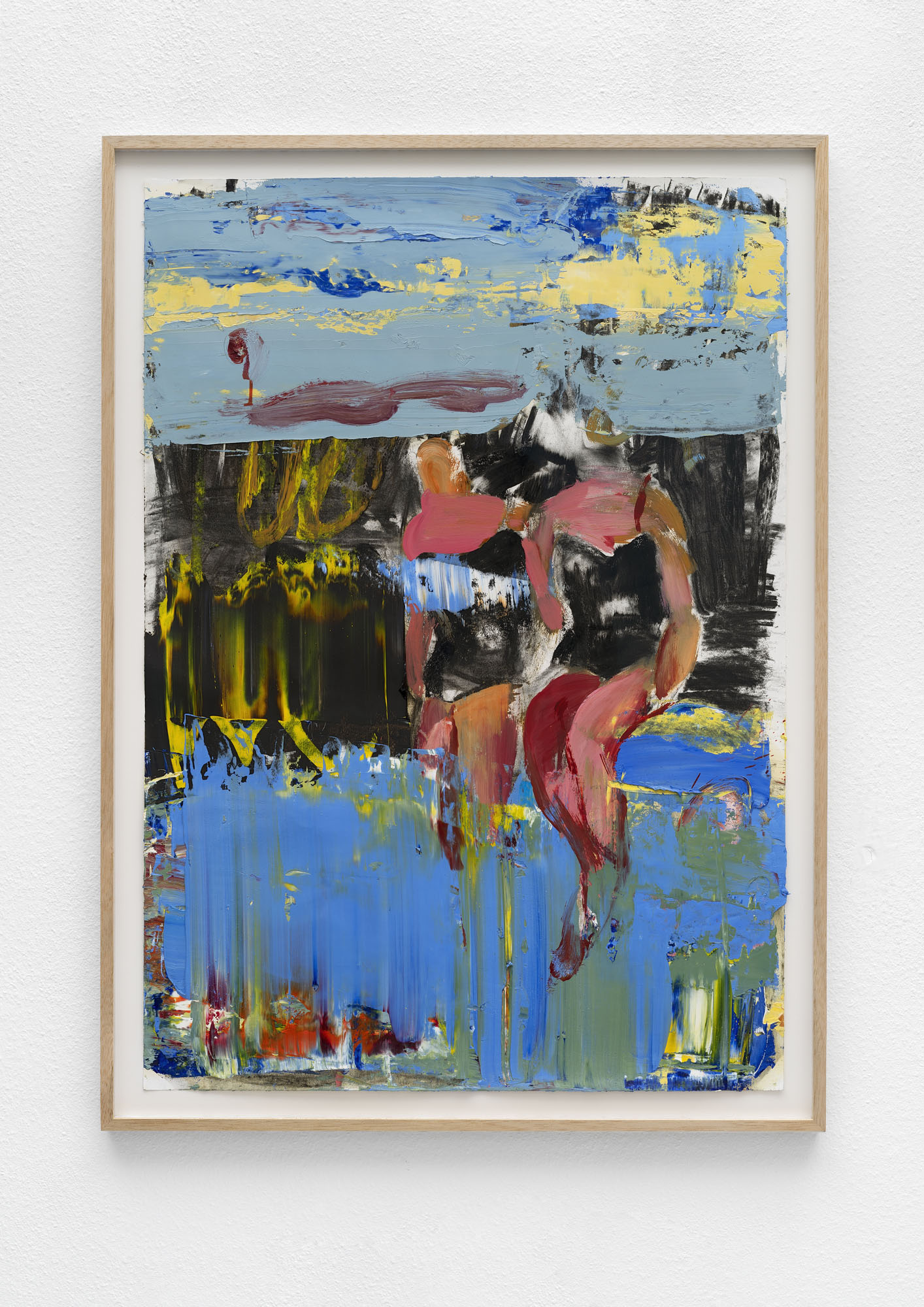 Bathing Women, 109x79 cm, charcoal and oil on paper, 2020