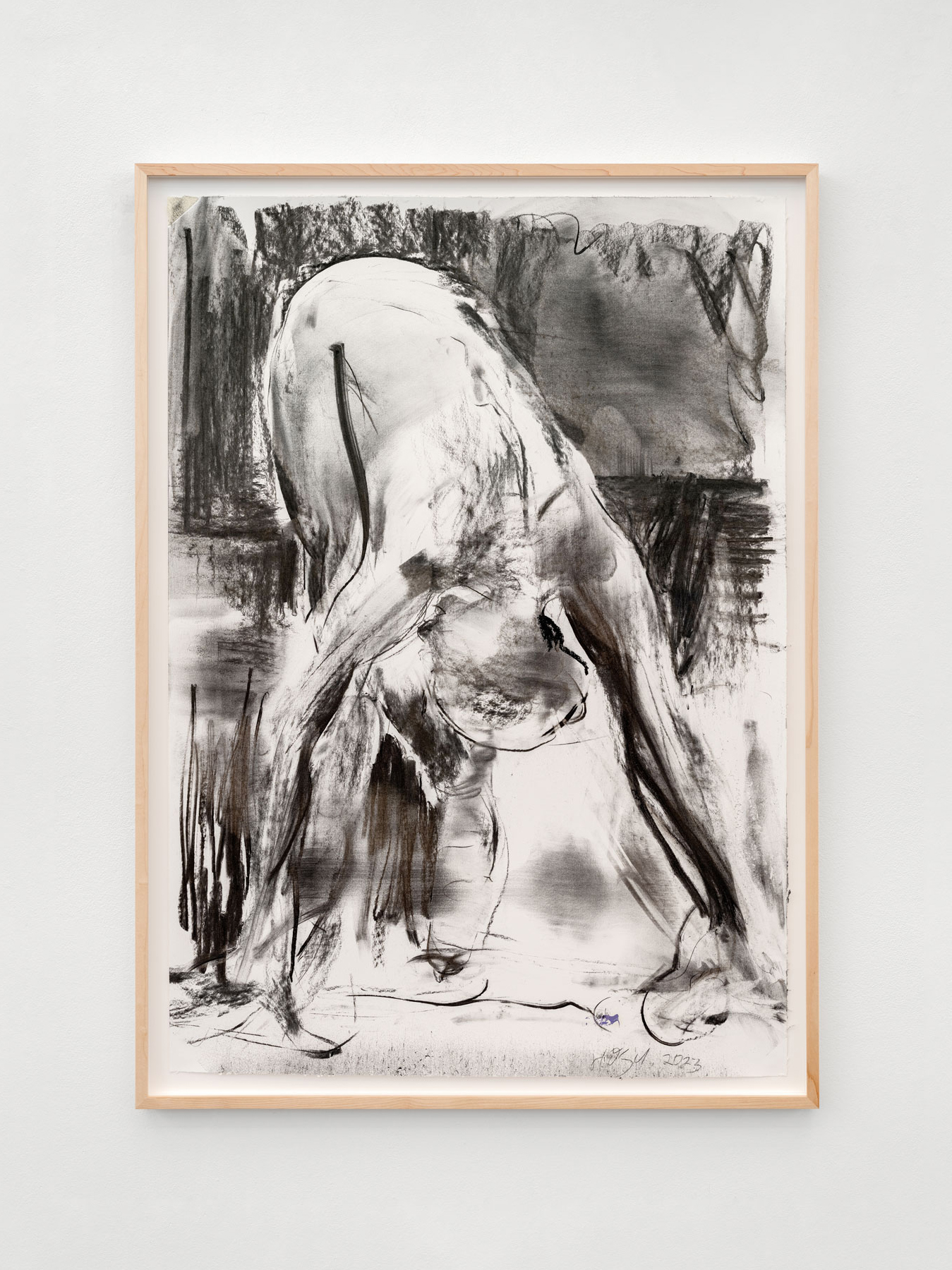 Back of a Dancer, 101x72 cm, Charcoal on paper, 2023